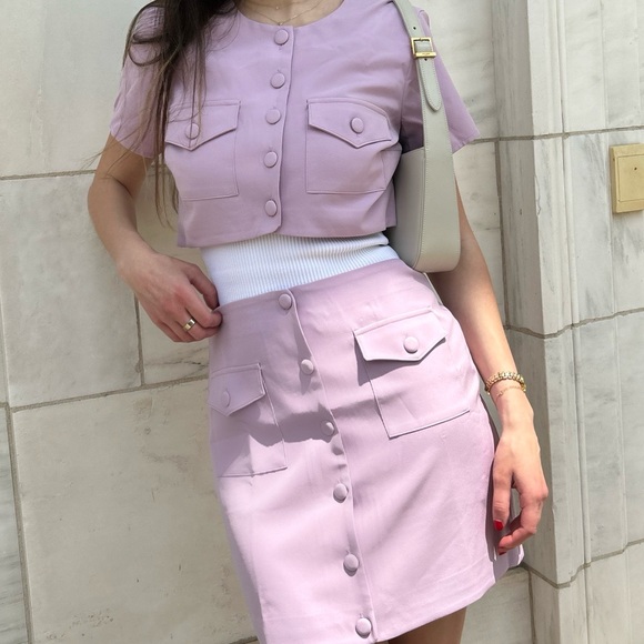 Revolve: Song of Style Lilac Button Down Set - Picture 3 of 7